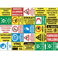Yıldırım Atölye Fabrika Işyeri Pvc Iş Güvenliği Uyarı Levhası -25 Adet Paket 11