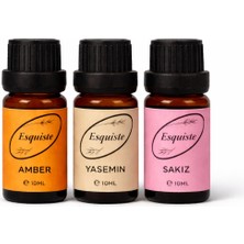 Esquiste 3’lü Premium Esans Seti – Amber / Yasemin / Sakız (10 ml x 3)
