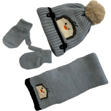 Linotti 1-3 Yaş Erkek Çocuk Bere Atkı Eldiven Takımı – Içi Polar Astarlı