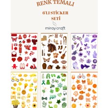 Miray Craft 6 Sayfa Renk Temalı 12*17 cm Sticker /scrapbook, Bullet Journal, Planlayıcı, Defter Için