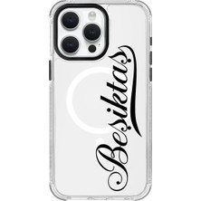 iPhone 15 Pro Max Uyumlu Beşiktaş El Yazı Magsafe Şeffaf Lisanslı Telefon Kılıfı