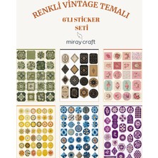Miray Craft 6 Sayfa Renkli Vintage Temalı 12*17 cm Sticker /scrapbook, Bullet Journal, Planlayıcı Için