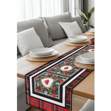 HM Polisaj Gelincik Bahçesinde Ekose Dijital Baskılı Runner Kumaş 40*140CM