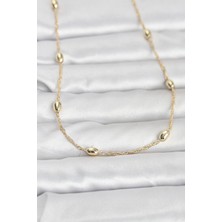 Prativas 14K Gold Renk Topçuklu Burgu Zincir Model 60cm Kadın Kolye - PRT3500EB10289