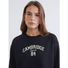 Lc Waikiki Yeni Sezon Cambridge Baskılı Oversize Kadın Sweatshirt