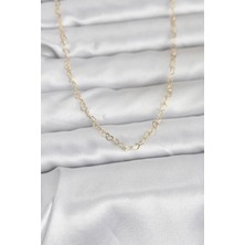 Prativas 14K Gold Renk Kalp Zincirli 60cm Kadın Kolye - PRT3500EB10279