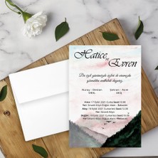 Seyhan Davetiye Beyaz Zarflı Davetiye Düğün - Nişan - Kına - Nikah (500ADET)