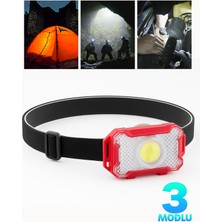Alastor 3 Modlu Pilli Kafa Lambası Kampçı Tamirci Balıkçı Outdoor Kafa Feneri Işığı Dörtgen K4108