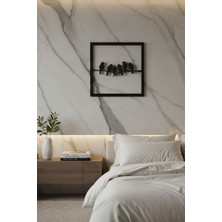 Safir Design Dalda Yedi Kuş Figürlü Kare Duvar Dekoru - Salon Aksesuarı