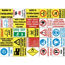 Yıldırım Atölye Fabrika Işyeri Pvc Iş Güvenliği Uyarı Levhası -25 Adet Paket 12