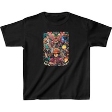 Indispensablely Uni̇sex Çocuk Baskili T-Shi̇rt - Si̇yah