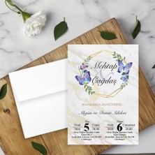 Seyhan Davetiye Beyaz Zarflı Davetiye Düğün - Nişan - Kına - Nikah (500ADET)