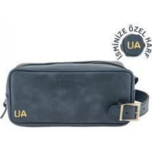 Indispensablely Isme Özel Dopp Ki̇t Ki̇şi̇sel Bakim ve Seyahat Çantasi - Rai̇nbow Deri̇ - AC14004 - Laci̇vert