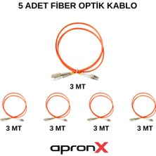 Apronx 3 Metre Sc-Lc mm Om2 50/125 Dx Patch Kablo Patch Cord (5 Adet)