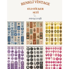 Miray Craft 6 Sayfa Renkli Vintage Temalı 12*17 cm Sticker /scrapbook, Bullet Journal, Planlayıcı Için