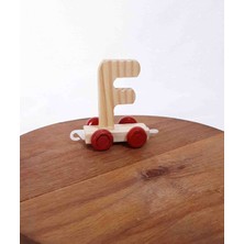 Lal Dizayn Dekoratif Tekerlekli Ahşap Harf - F