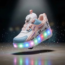 Le Style De Marie BURUNİ Kız Erkek Çocuk Patenli Işıklı Ayakkabı | Tekerlekli Spor Ayakkabı | LED Işıklı Çocuk Pateni
