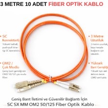 Apronx 3 Metre Sc-Lc mm Om2 50/125 Dx Patch Kablo Patch Cord (10 Adet)
