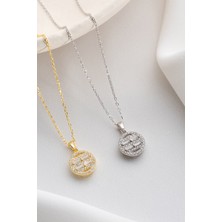 Two Arts Jewelry Kadın 925 Ayar Gümüş Oval Baget Zirkon Taşlı Kolye | Hediye Kutusunda