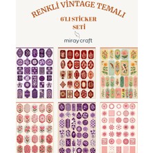 Miray Craft 6 Sayfa Renkli Vintage Temalı 12*17 cm Sticker /scrapbook, Bullet Journal, Planlayıcı Için