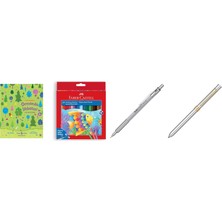 Faber-Castell Karton Kutu Sulu Boya Kalemi, 24 Renk, Suda Çö... +3 Parça Fırsat Seti