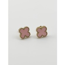 The Originals Çelik Yonca Model Küpe Pembe Gold Renk