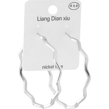 The Originals Ithal Vip Zikzak Model Gümüş Renk Halka Küpe (Çap 6 Cm)