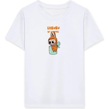 Indispensablely Kiz Labubu Çocuk Baskili T-Shi̇rt - Beyaz