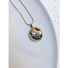 The Originals Kadın Çelik Incili Colours Çiçek Sanat Kolye