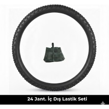 Güçlü Bisiklet Motosiklet 24 Jant Bisiklet Iç Dış Lastik Seti - 24X1.95 Dış Lastik + Iç Lastik Oto Kalın Sibop