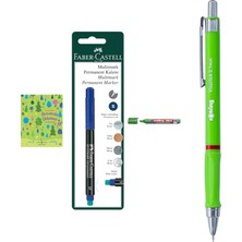 Faber-Castell Multimark (Permanent) Kalem (S), Mavi... +3 Parça Fırsat Seti
