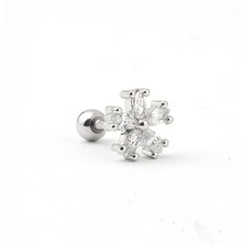 The Originals Çelik Tragus Piercing Çiçek Figürlü Zirkon Taşlı
