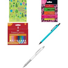Faber-Castell Fosforlu Kalem Seti, 4’lü, Şeffaf Renkler, Su ... +4 Parça Fırsat Seti