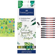 Faber-Castell Goldfaber Aqua Çift Uçlu Markör, Kaligrafi, 6'... +2 Parça Fırsat Seti