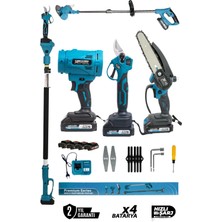 Normadia Profesyonel 5'li Şarjlı Makas Testere Çim Biçme ve Yaprak Üfleme Seti