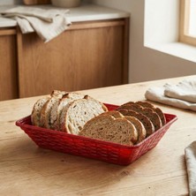 Külsan 14037.R - Hena Kırmızı Ekmek Sepeti 37X27 Cm, Thermoset Melamin