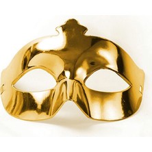 Zero Land Storozde Altın Renk Kostüm Partisi Ekstra Parlak Balo Maskesi 15X10 cm