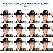 Zero Land Storozde Kovboy Şerif Şapkası Siyah 12 Adet - Kostüm, Parti ve Gösteri Şapkası