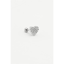 The Originals Çelik Tragus Piercing Kalp Figürlü Zirkon Taşlı