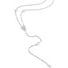 The Originals Ithal Vip Zirkon Taşlı Yıldız Figürlü Zincir Y Dekolte Kolye Gümüş Renk