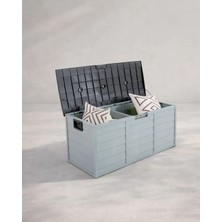 Divona Home Tekerlekli Modern Bahçe Depolama Sandığı SİYAH KAPAK (ÜRÜN ÖLÇÜLERİ 112 G x 49 D x 54 Y cm )