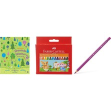 Faber-Castell Süper Yıkanabilir Mum Boya, 12 Renk, Leke Bıra... +2 Parça Fırsat Seti