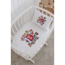 Lilabio Isme Özel %100 Pamuk Lastikli Park Yatak Çarşaf Seti (60X120) Paw Takım