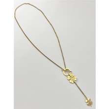 The Originals Kadın Çelik Yonca Figürlü Gold Renk Y Kolye 45CM