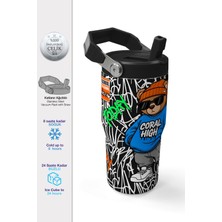 Coral High Grafiti Ayıcık Desenli Katlanır Ağızlıklı Çelik Termos 600 ml 38906