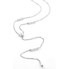 The Originals Ithal Vip Zirkon Taşlı Çiçek Detaylı Zincir Y Kolye Gümüş Renk