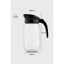 Renga Beluga 1000 ml Siyah Kapaklı Cam Sürahi 111028