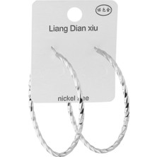 The Originals Ithal Vip Gümüş Renk Burgu Halka Küpe (Çap 5 Cm)