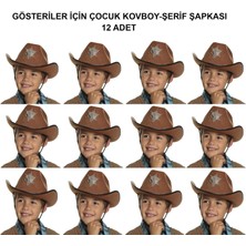 Zero Land Storozde Kovboy Şerif Şapkası Kahve 12 Adet - Kostüm, Parti ve Gösteri Şapkası
