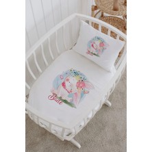 Lilabio Isme Özel %100 Pamuk Lastikli Park Yatak Çarşaf Seti (60X120) Minik Tavşan